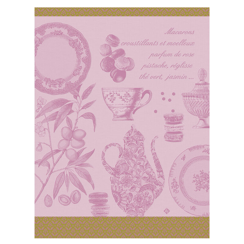 
            
                Load image into Gallery viewer, Macarons Cotton Rose - Tea Towel Le Jacquard Francais
            
        