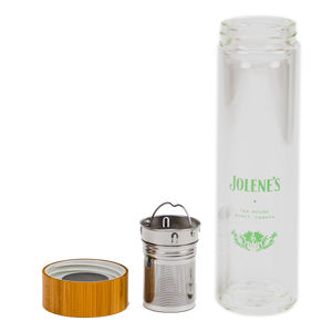 
            
                Load image into Gallery viewer, Jolene&amp;#39;s Tea Glass Thermos with Bamboo Lid 500ml - Jolene&amp;#39;s Tea House
            
        